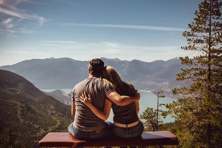 A couple with a view of nature around ozarks close to holiday island