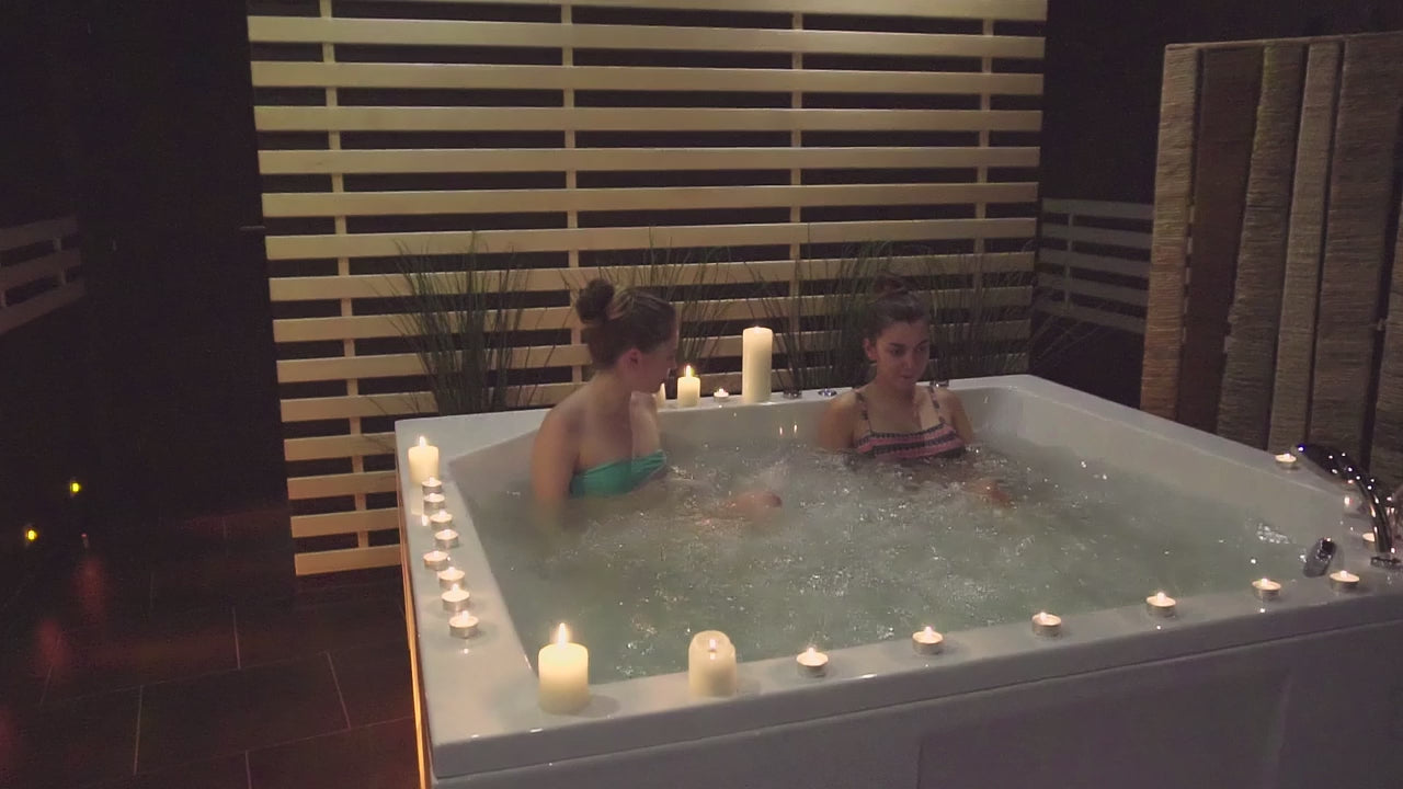 having fun in a hot tub