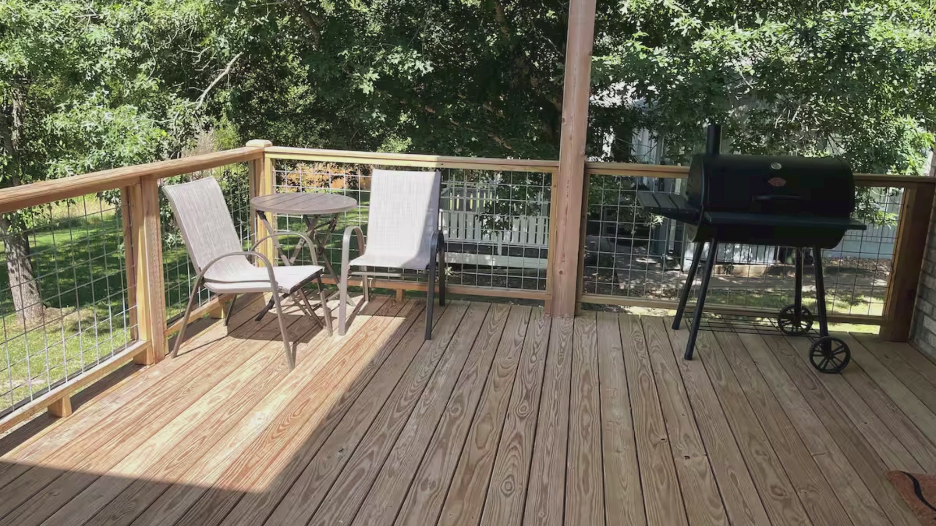 Terrace with BBQ in Woodland Retreat, Holiday Island